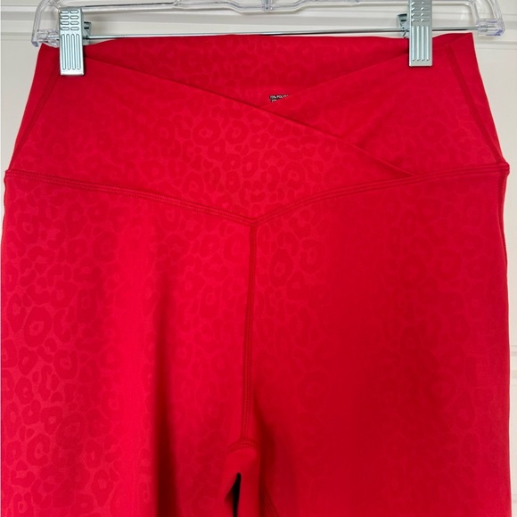 Zyia Active Scrunchie Red‎ Leopard Leggings Size 8/10 Light N Tight High Waist - Picture 7 of 10